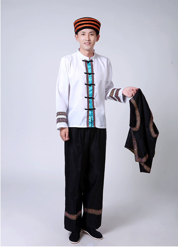 Miao Zhuang nam giới mới biểu diễn trang phục thiểu số vest phù hợp với sân khấu biểu diễn trang phục khiêu vũ