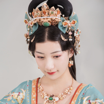 Jis small building small green original headwear ancient hair accessories set hair crown behind Hanfu side clip hairclip women