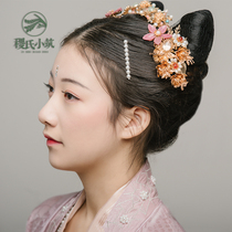 Jis small building pumpkin flower ancient wind headdress hairclip Hanfu side clip female