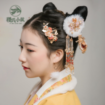 Jis small building powder puff winter ancient style sweet Hanfu hair ball headgear cute versatile simple small hairpin
