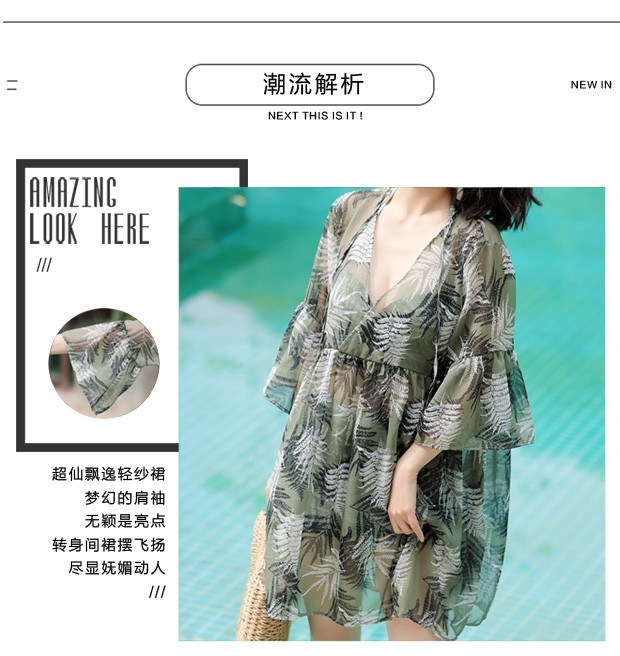 Áo tắm nữ cỡ lớn mm chia đôi gợi cảm bikini bikini ba mảnh rời rạc che bụng thon thả đi biển - Bikinis bikini gợi cảm