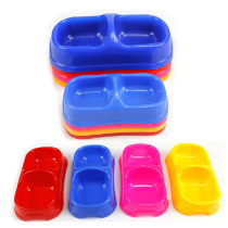 Popo Conjoined Colorful Conjoined double Dog Bowl Dog Eating Basin Small Cat Bowl Plastic Pet Bowl small double bowl Grand Double Bowl Special Price