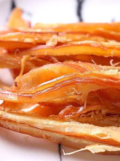 Zhoushan Specialty Squid Strips Charcoal-Grilled Shredded Squid Slices 500g Cuttlefish Strips Dried Fish Ready-To-Eat Seafood Snacks