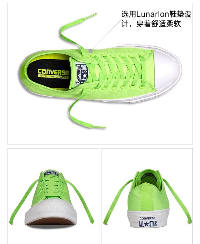 Giày Converse chính hãng All Star II Màu sắc cổ điển Đàn ông và Phụ nữ Giày đế thấp 151120 151122 - Plimsolls