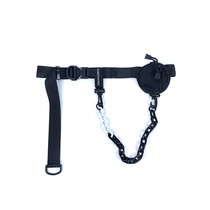 Dark Black Functioning Wind Glasses Snake Metal Buckle Belt Ins Pants Chain Accessories Mini-Purse Hip Hop Tide Man Pants Strap