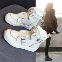 Waterproof non-slip snow boots womens winter 2021 new foreign style plus velvet padded cotton shoes womens leather white boots