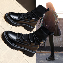 Martin boots female 2021 New Net red explosive boots thick bottom womens boots spring and autumn single boots black short boots ins tide