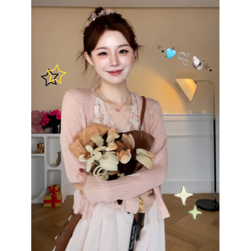 ins Cec New Summer Style Korean-Style Lazy Knit Cardigan with Floral Patchwork Dress Two-Piece Set ins Cec New Summer Style Korean-Style Lazy Knit Cardigan with Floral Patchwork Dress Two-Piece Set