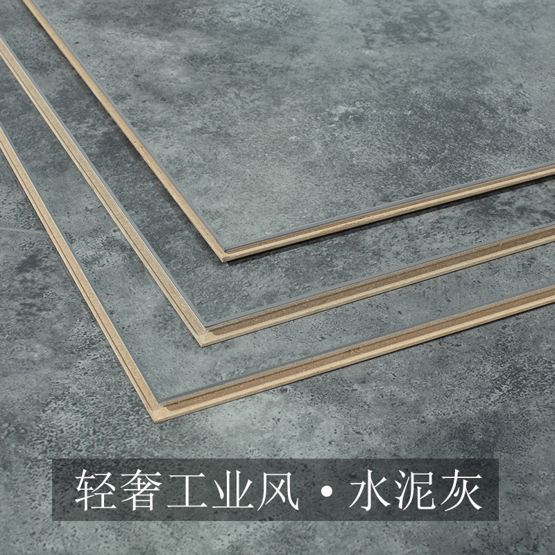 Grey antique cement pattern composite floor personalized clothing store reinforced floor old industrial wind wear-resistant wood floor