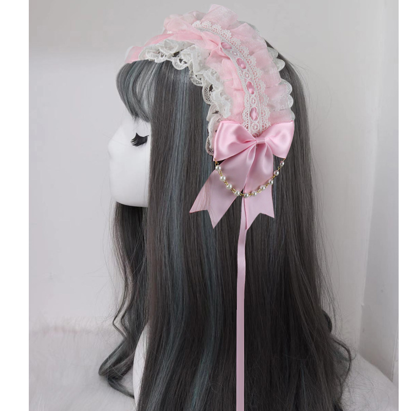 Light Pinksolar system Lolita the soft girl Headwear Hair band Lo Niang Sweet daily Hairpin KC Versatile Lolita Accessories Small things Adorable