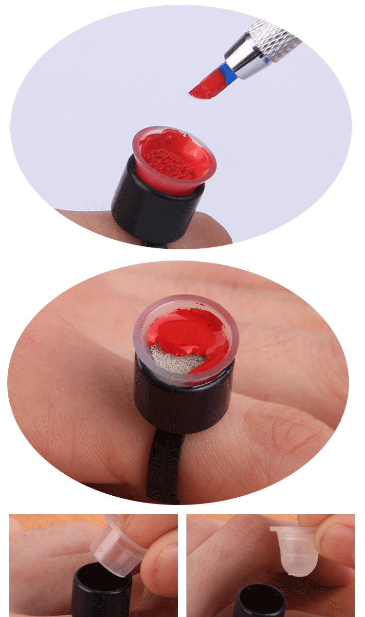 Hình xăm Chủ sở hữu màu sắc Cup Cup Màu nhựa Khung hình xăm Máy công cụ Hình xăm Vòng màu Chủ sở hữu - Các công cụ làm đẹp khác lô cuốn tóc hàn quốc