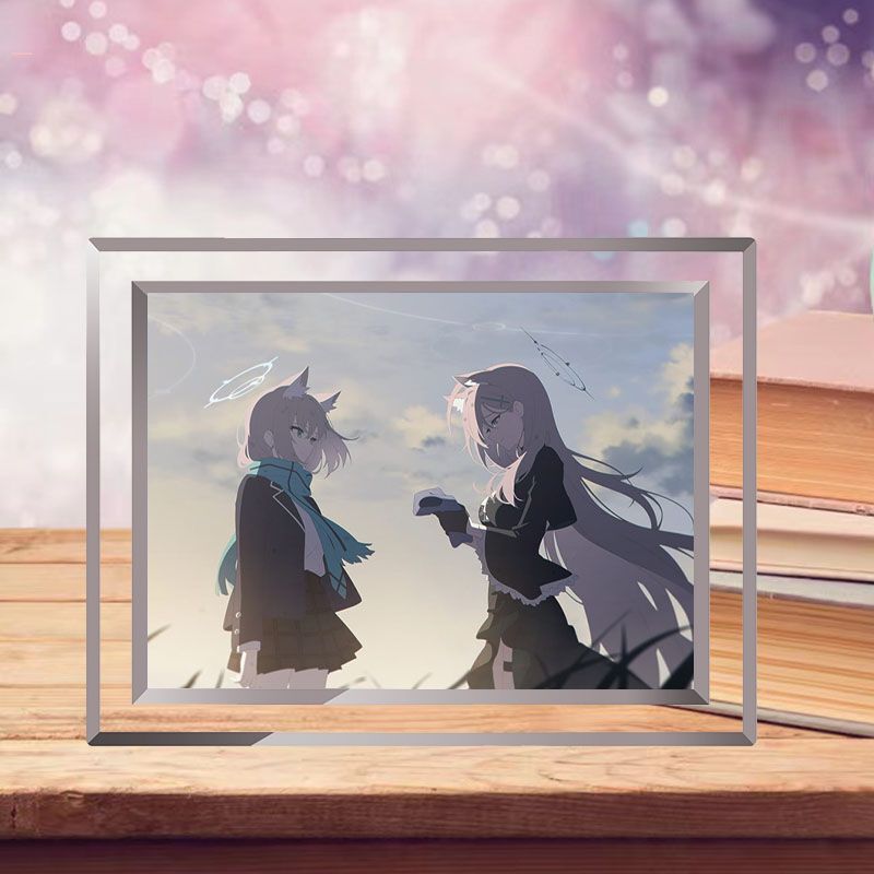 Azure Archive Sand Wolf Bai Zi Merchandise Same Style 6inch Crystal Glass Photo Frame Creative Display Stand Birthday Gift Photo Azure Archive Sand Wolf Bai Zi Merchandise Same Style 6inch Crystal Glass Photo Frame Creative Display Stand Birthday Gift Photo