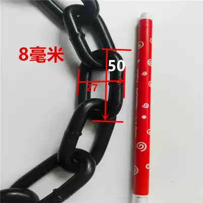 Black iron ring chain ELECTROPHORETIC river guardrail decoration black chain fence hanging bed iron chain 8MM CHANDELIER iron chain BLACK