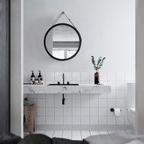 Wall decoration mirror bathroom mirror bathroom mirror toilet ins round mirror dressing makeup hanging mirror Nordic wall hanging