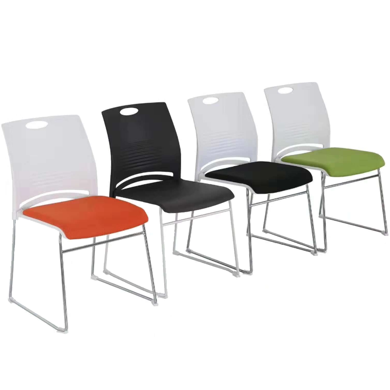 Office furniture Conference chair No armrests Training chair Mesh Plastic Negotiate Chair Solid Steel Feet Computer Chair Can Be Laminated