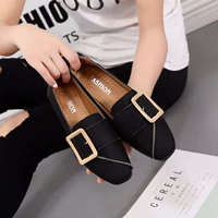 Giày đơn mới Giày nữ thấp học sinh thời trang Hàn Quốc Giày nông miệng bình thường Giày lười bà ngoại một nửa giày đế bệt giày n