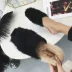 Baotou một nửa dép nữ mùa hè 2018 mới mùa đông cộng với giày lười cotton phiên bản Hàn Quốc đế bệt đế bằng lưới hồng ngoại sandal nữ Dép