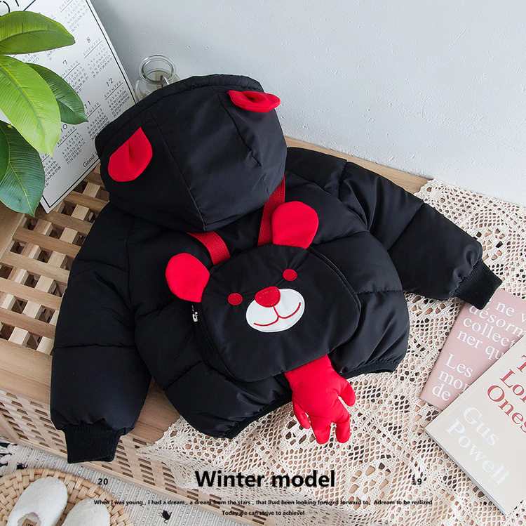 Female baby winter clothes one-year-old girl down cotton clothes thickened jacket Baby cotton clothes small children's clothing new Foreign style