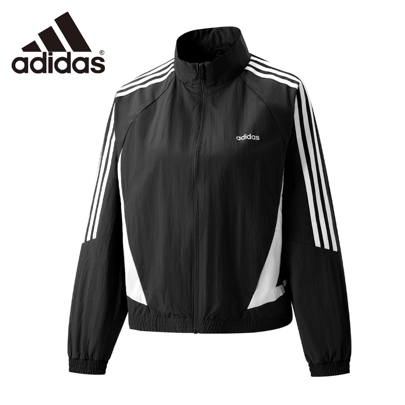 Adidas Adidas Women's Sports Jacket Three-Stripe Short Jacket Casual Running Thin Windbreaker Ky8497