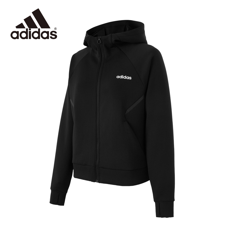 Adidas Adidas Sports Jacket Women's 2026 New Spring & Fall Short Knitted Hooded Sweatshirt Kc2186 Adidas Adidas Sports Jacket Women's 2026 New Spring & Fall Short Knitted Hooded Sweatshirt Kc2186