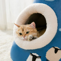 2021 New triangle yurt house cat nest cat closed pet nest dog dog Four Seasons universal cat nest