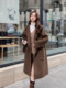 Double-sided wool woolen coat for women mid-length 2024 new autumn and winter high-end hooded wool woolen coat