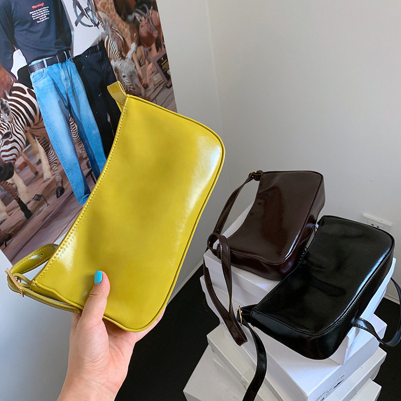 Axillary Bains Sins Little crowdhobo Design minimalist retro French stick bag Hand mahjong Shoulder Bag Shoulder Bag Wave