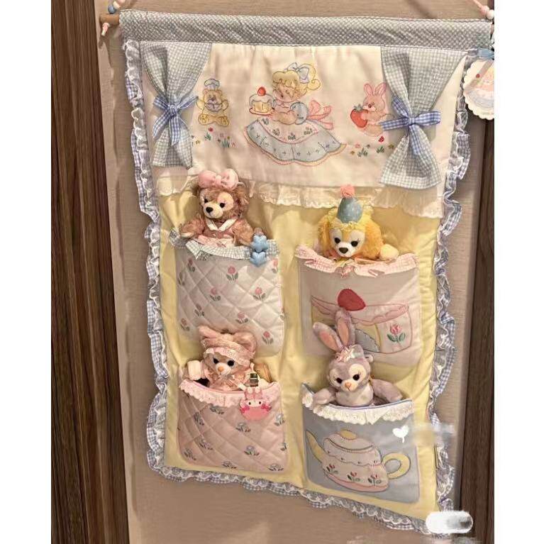 2023 New Rooms Lovely Colorful Printed Clip Cotton Delicately Cashier Bag Wall Hanging Girl Home-Taobao