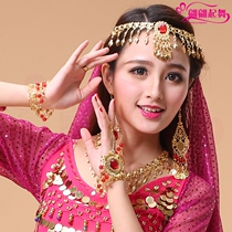 Belly Dance Necklace Earrings Bracelet Headwear Head Chain Jewelry New Indian Dance Accessories Dance Watch Performance Ornaments