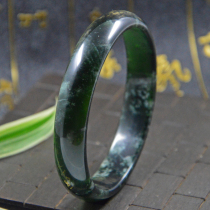 Natural Shaanxi Xian ink jade bracelet floating flower section womens health gift to send mother genuine jade jewelry