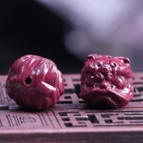 Аксессуары, природная руда, бусины, украшение-шарик, браслет из бисера ручной работы, цвета киновари