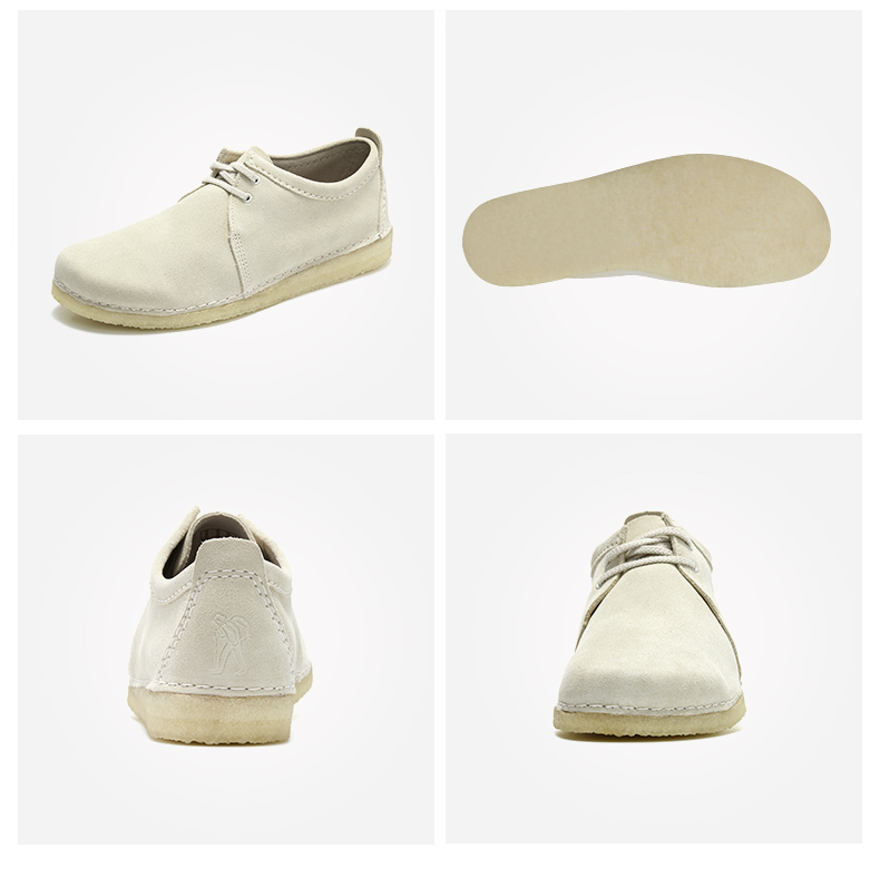 Clarks giày nam của nó Giày nhỏ màu trắng Giày nam Ashton thấp để giúp giày thông thường Giày ren nam - Giày thấp giày tập gym nam
