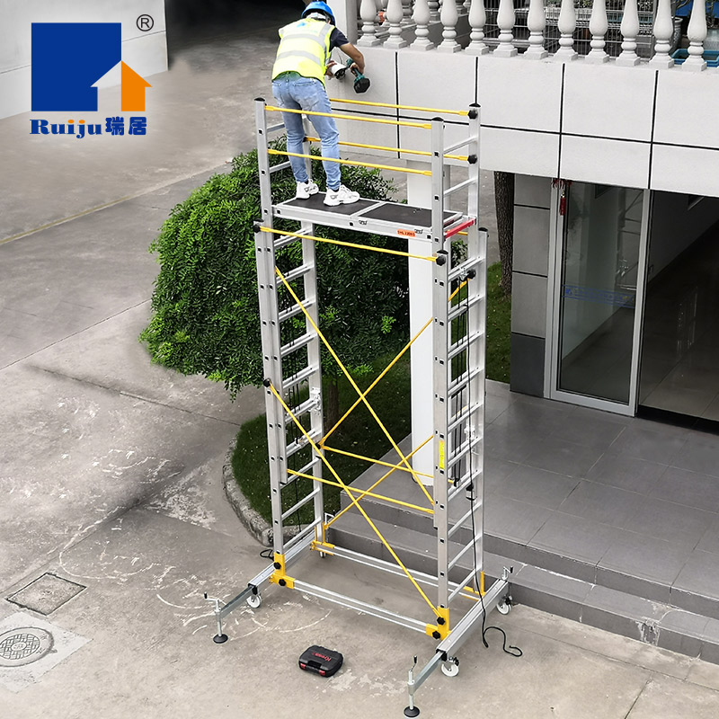 Ruiju aluminum alloy scaffolding removable telescopic scaffolding manufacturers direct sales folding engineering ladder elevator platform