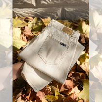 White jeans womens loose straight tube daddy pants autumn 2020 new high waist slim nine Harlan radish pants