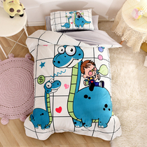 Kindergarten quilt three-piece thickened baby double-sided velvet childrens bedding nap into the garden bed with core six-piece set