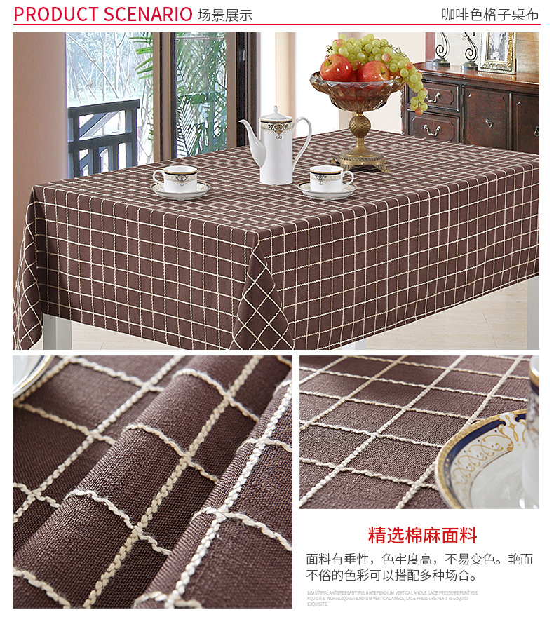 Mục Vụ vải gia dụng khăn trải bàn bảng vải bông kẻ sọc vải bàn cà phê ông kẹ tròn tùy biến hình chữ nhật - Khăn trải bàn khăn bàn tròn
