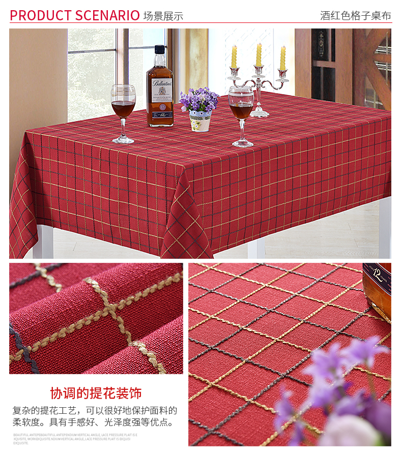 Mục Vụ vải gia dụng khăn trải bàn bảng vải bông kẻ sọc vải bàn cà phê ông kẹ tròn tùy biến hình chữ nhật - Khăn trải bàn khăn bàn tròn
