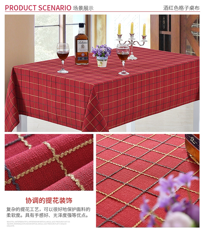 Mục Vụ vải gia dụng khăn trải bàn bảng vải bông kẻ sọc vải bàn cà phê ông kẹ tròn tùy biến hình chữ nhật - Khăn trải bàn mẫu khăn trải bàn hội nghị