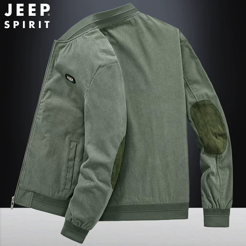 Рубашка-куртка осенняя джинсовая для мужчин из вельвета в стиле JEEP SPIRIT, oversize