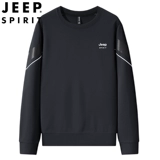 JEEP/吉普 Мужская демисезонная повседневная утепленная толстовка, базовая рубашка, лонгслив, оверсайз