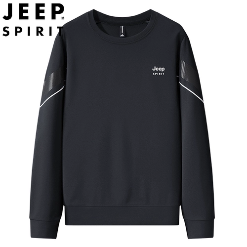 JEEP/吉普 Мужская демисезонная повседневная утепленная толстовка, базовая рубашка, лонгслив, оверсайз