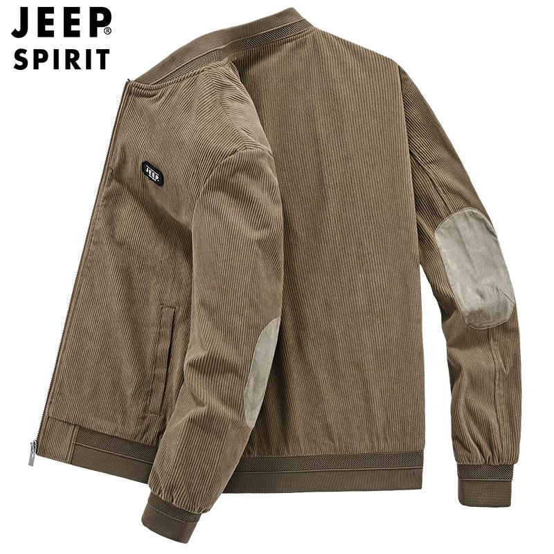 Рубашка-куртка осенняя джинсовая для мужчин из вельвета в стиле JEEP SPIRIT, oversize