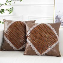 Mahjong pillow cushion cover Summer bamboo mat Office sofa bed head waist pillow Car waist cushion cushion with core pillow