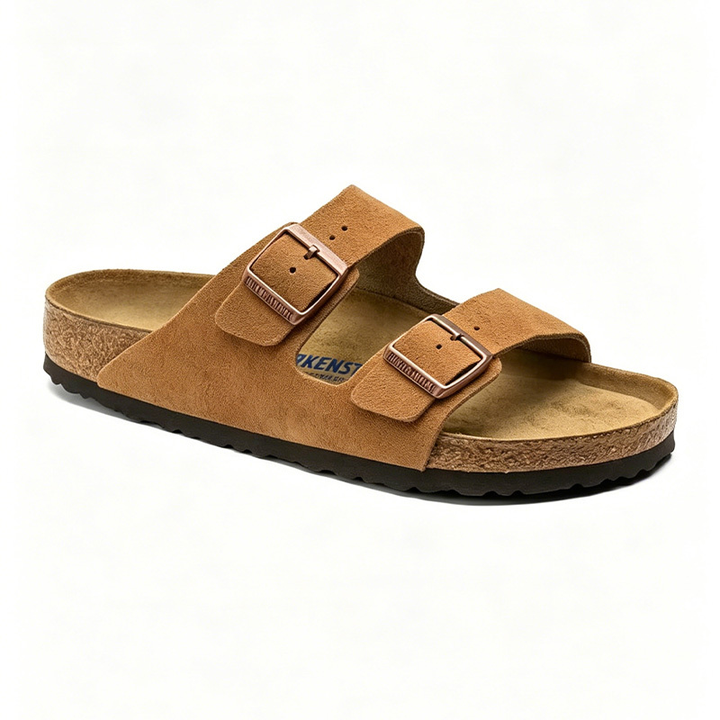 Birkenstock Slippers 2026 New Model Unisex Summer Genuine Leather Cork Sandals Retro Slip-On Thick-Soled Slippers