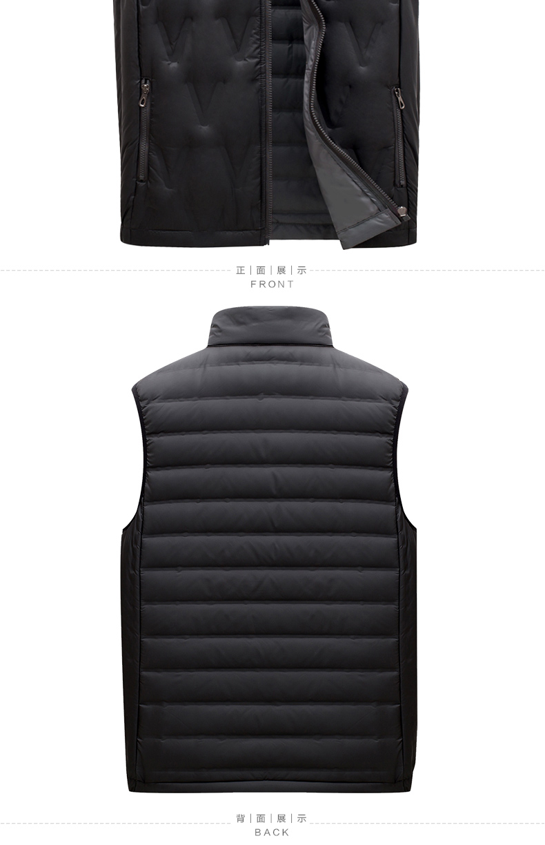 Nam Cực xuống áo khoác vest nam cổ áo ngắn cổ áo trung niên ấm vest vest mùa thu và mùa đông nhẹ áo - Dệt kim Vest áo len không tay
