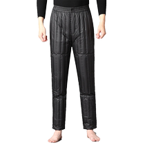 Antarctic middle-aged and elderly mens down pants inner liner winter warm white duck down thickened high waist inner wear dad cotton pants