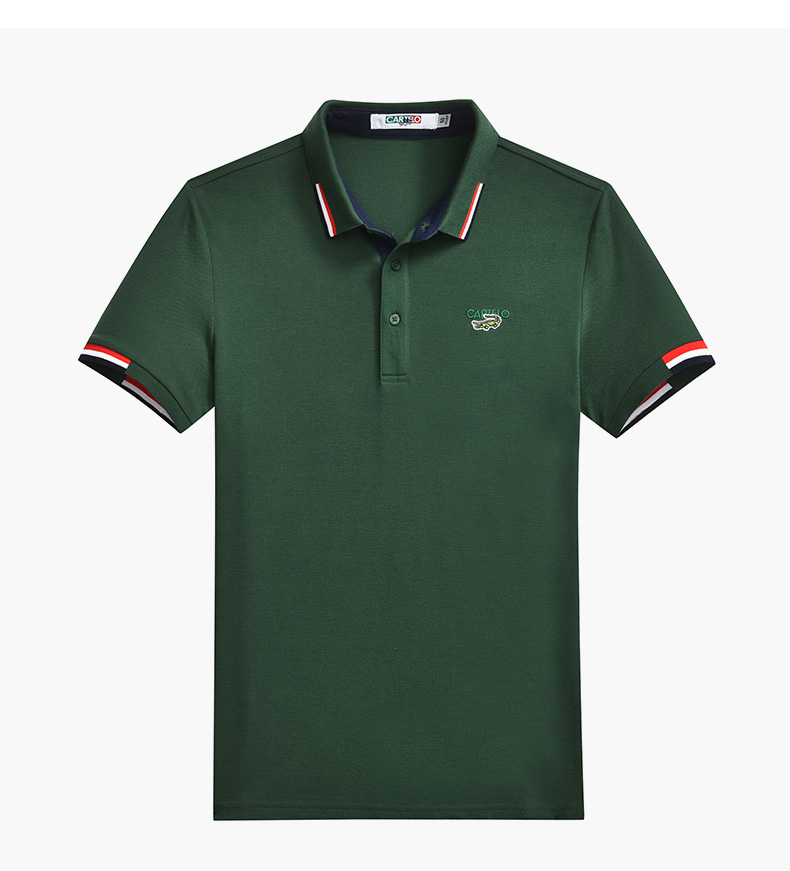 Áo sơ mi cộc tay nam Cartier mùa hè nam mới ve áo giản dị Slim áo thun ngắn tay nam polo áo