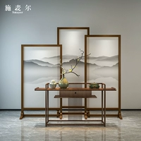 Trung Quốc mới phân vùng màn hình gỗ rắn trang trí hiên phòng khách văn phòng phòng trà kết hợp màn hình ghế [phong cảnh Ý] - Màn hình / Cửa sổ giá vách ngăn gỗ sồi