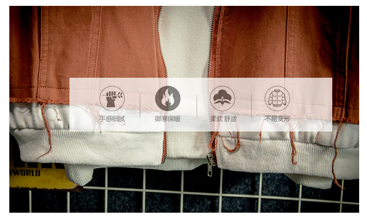 Mùa thu và mùa đông Phiên bản Hàn Quốc của xu hướng lamb cashmere giả hai chiếc áo khoác cotton cho học sinh nam áo khoác cotton Nhật Bản áo khoác đẹp