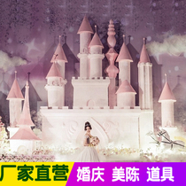  Foam sculpture custom wedding foam props Castle foam carving dragon and phoenix carving wedding decoration stage props foam door